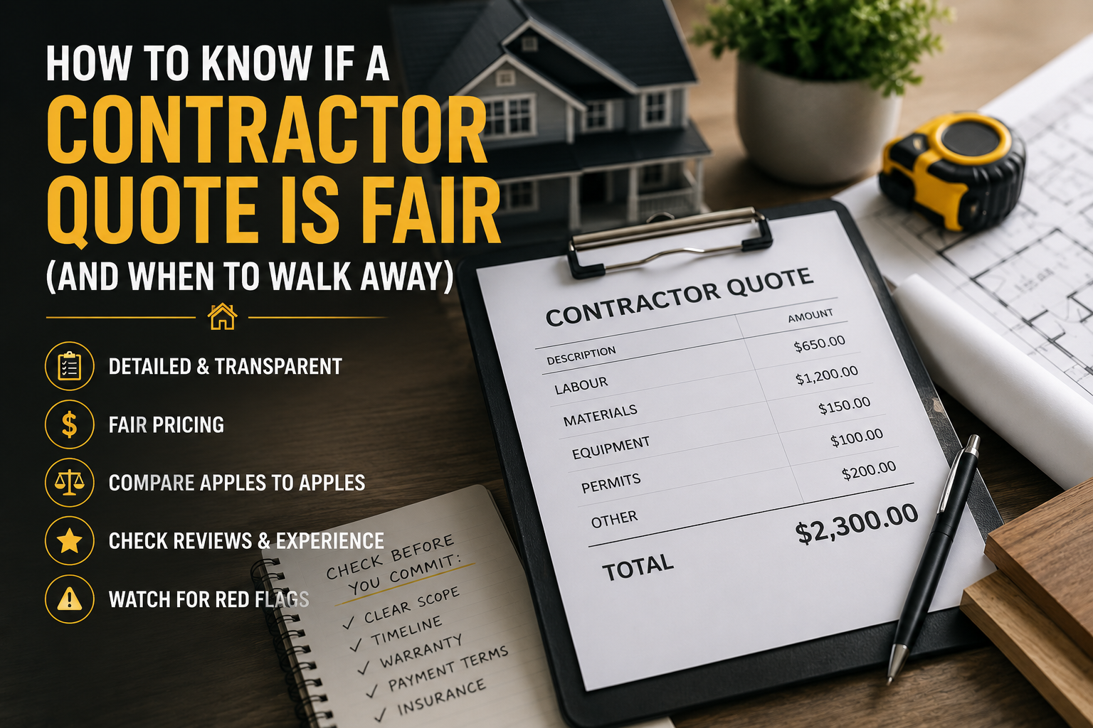 How to know if a contractor quote is fair (and when to walk away)